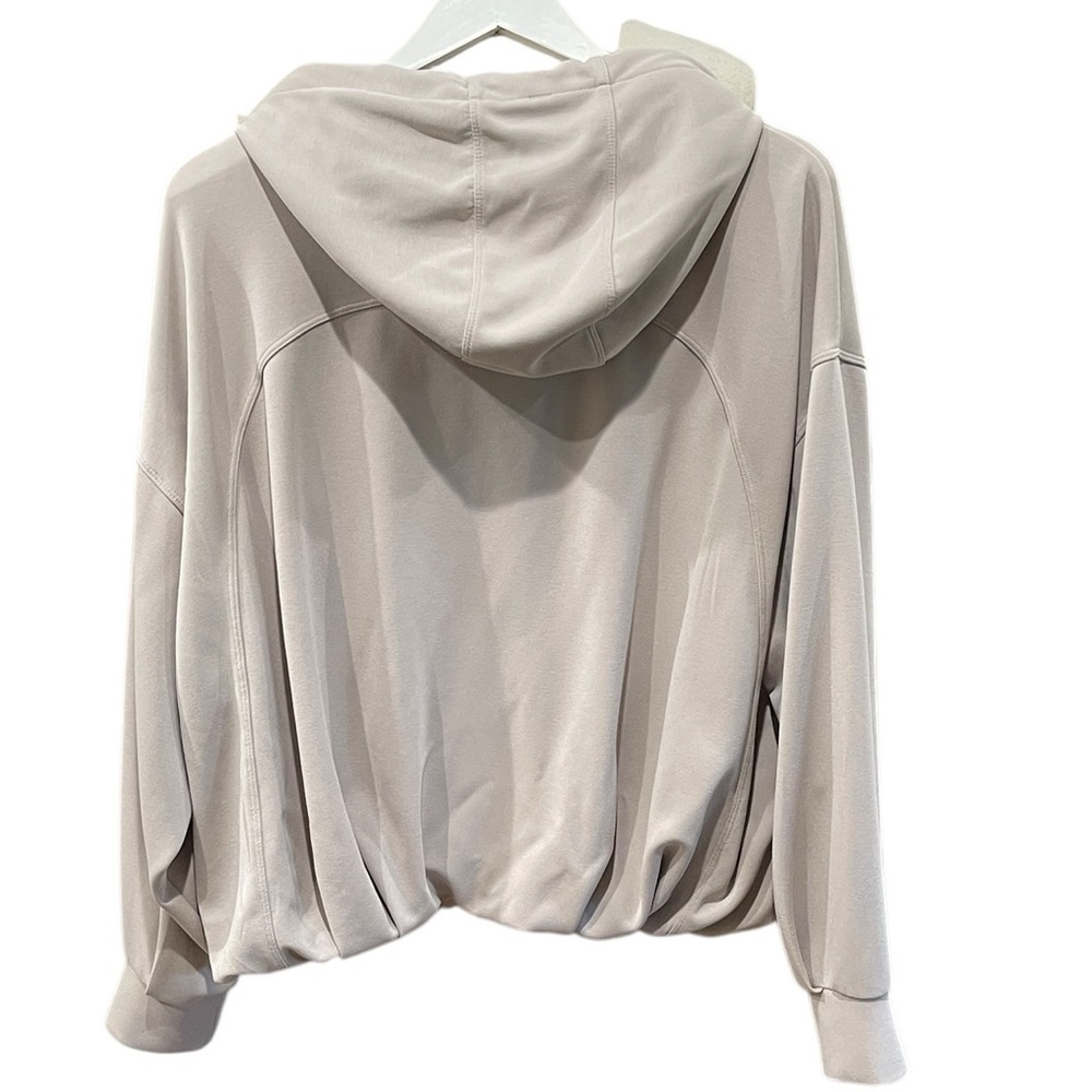 Athleta SeaSoft Bubble Hem Hoodie SZ XL Beige - Picture 3 of 5